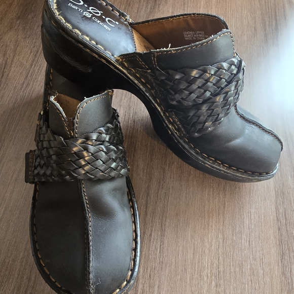 b.o.c. Black Leather Mules with Braided Detail Very Clean Size 7 - Picture 5 of 10